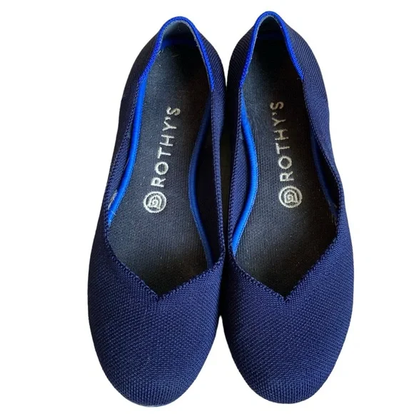 Rothy’s Navy Blue round toe ballet flat - Picture 6 of 9